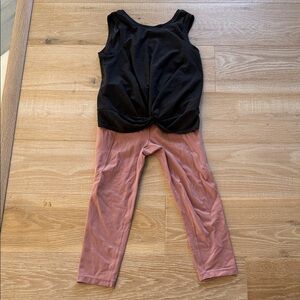 Black Tank Top and Pink Leggings Set